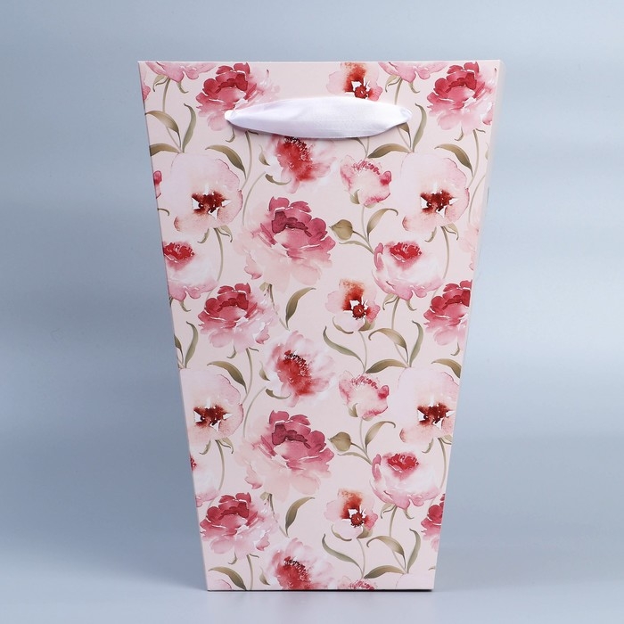 Переноска для цветов на лентах «Только для тебя», 15 х 23 х 35 см