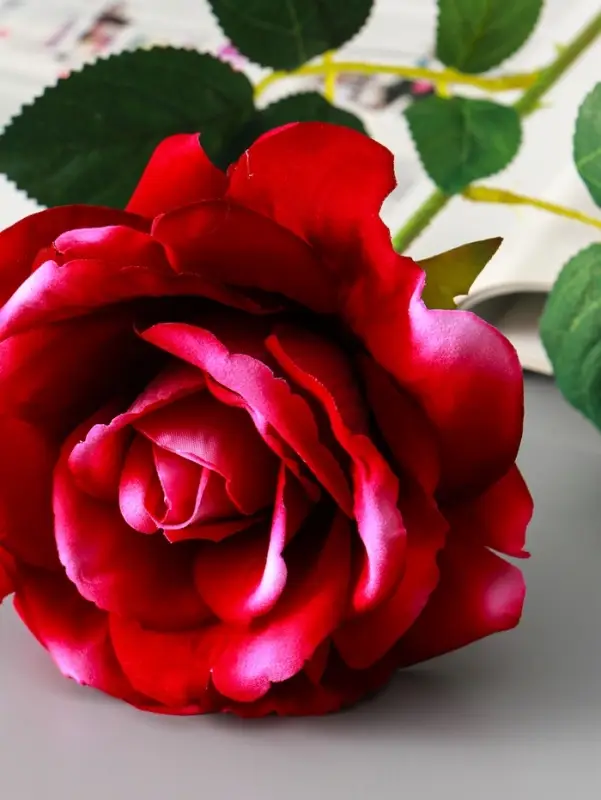 Цветы искусственные "Роза Аманда" бархат, d-11 см 58 см, сиреневый