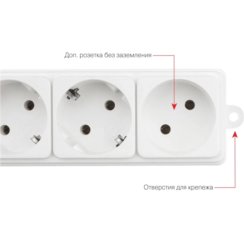 Сетевой фильтр Power Cube 5м, 6р белый 16А/3,5кВт (3x1,5)(SPG6-А2)