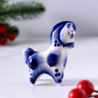 Сувенир Конь Мираж, 6,5х5,5х2,5 см, гжель