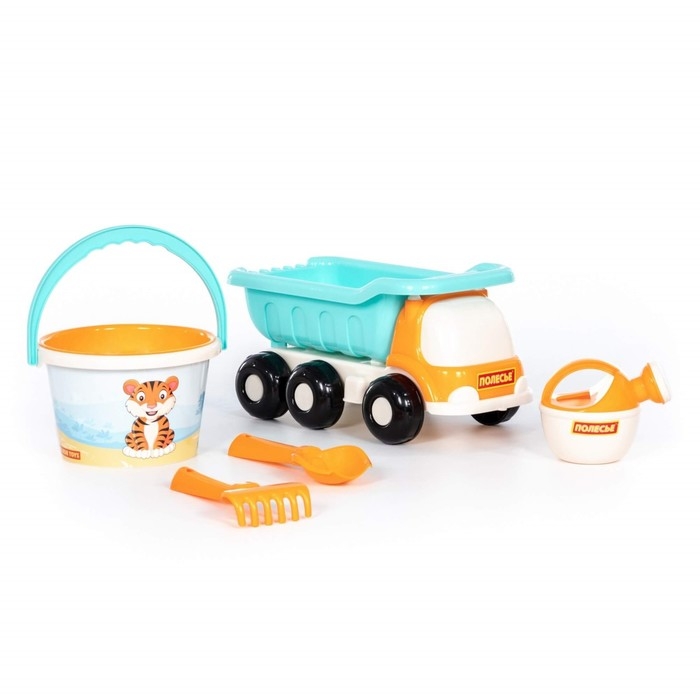 Песочный набор №640 «Кеша» сафари: самосвал, ведро, ситечко, совок, грабельки, лейка, цвета МИКС Песочный набор №640 «Кеша» сафари: самосвал, ведро, ситечко, совок, грабельки, лейка, цвета МИКС