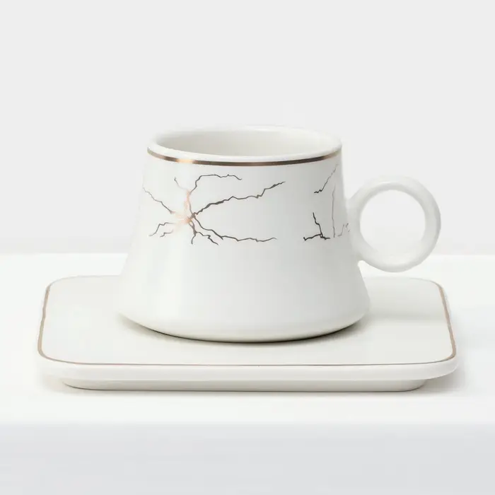 Набор кофейный &laquo;Мейси&raquo;, 12 предметов: 6 чашек 100 мл, 6 блюдец d=11 см, керамика, белый