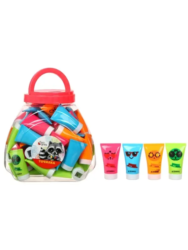 Точилка Calligrata &laquo;Тюбик&raquo;, с контейнером, МИКС