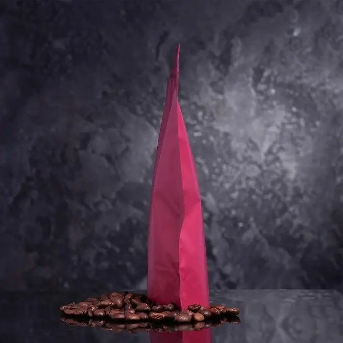 Пакет дой - пак, матовый, бордовый, 14×20×4 см