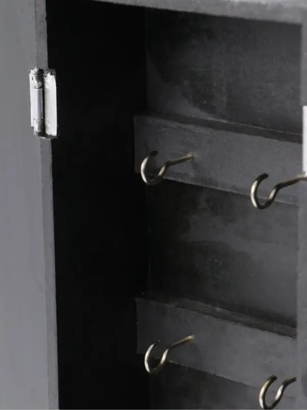 Ключница "Древо" (6 крючков) 14х7х32 см, МДФ, цв. серебро