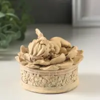 Шкатулка для украшений &laquo;Ангел в цветке&raquo;, 7&times;7 см, слоновая кость