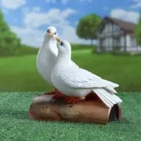 Садовая фигура из полистоуна &laquo;Голуби Пара на трубе&raquo;, 25&times;14&times;22 см