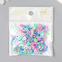 Бусины для творчества PVC "Колечки сине-зелёные" набор ≈ 330 шт 0,1х0,6х0,6 см