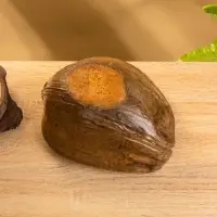 Чаша из кокоса, 15.5×21×7 см, коричнево-золотая
