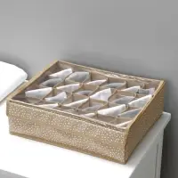 Органайзер для хранения белья Доляна Points, 24 ячейки, с прозрачной крышкой, 38&times;30&times;12 см, бежевый