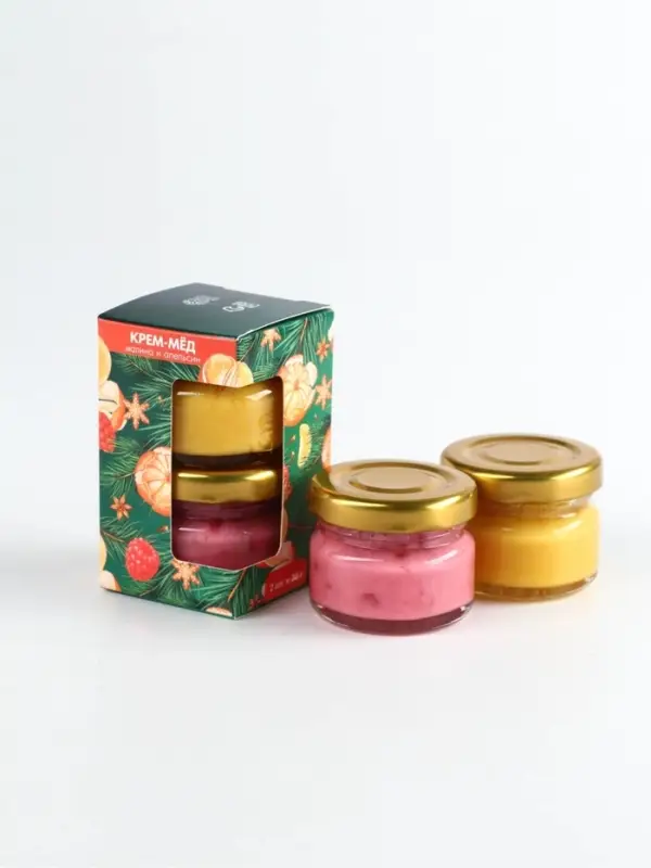 Набор крем-мёд с кусочками сублимированного апельсина, малины, 30 гр х 2 шт Набор крем-мёд с кусочками сублимированного апельсина, малины, 30 гр х 2 шт