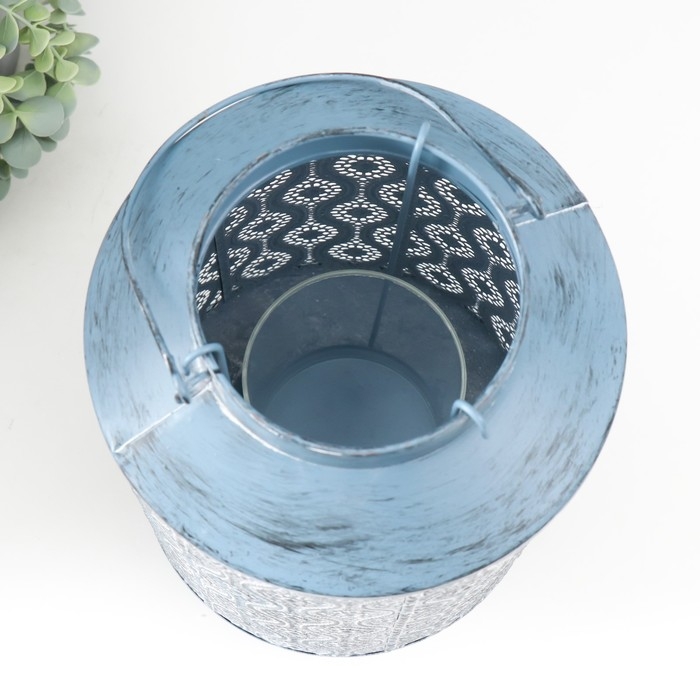 Подсвечник металл на 1 свечу "Арабика" d=8,5 см состаренное серебро 19х34 см