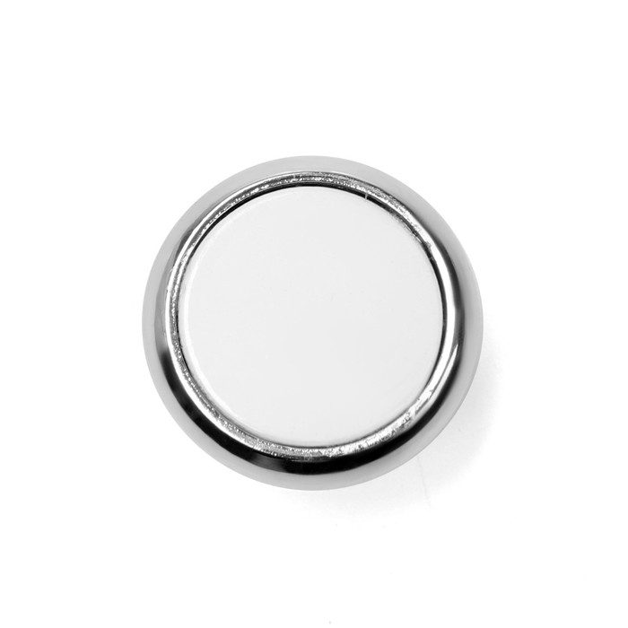 Ручка кнопка ТУНДРА РК101, цвет хром с белой вставкой, 8 шт TMP Ручка кнопка ТУНДРА РК101, цвет хром с белой вставкой, 8 шт TMP