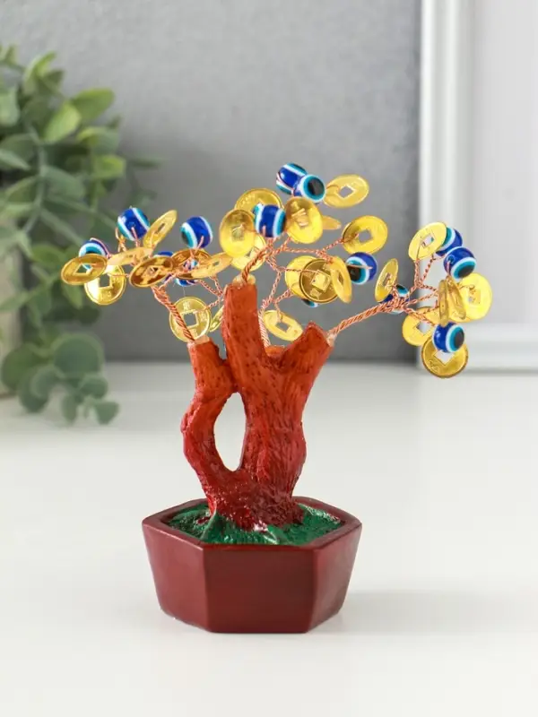 Бонсай декоративный &laquo;Денежное дерево&raquo;, 16 глазок, 32 монеты, 16&times;6.7&times;5.2 см