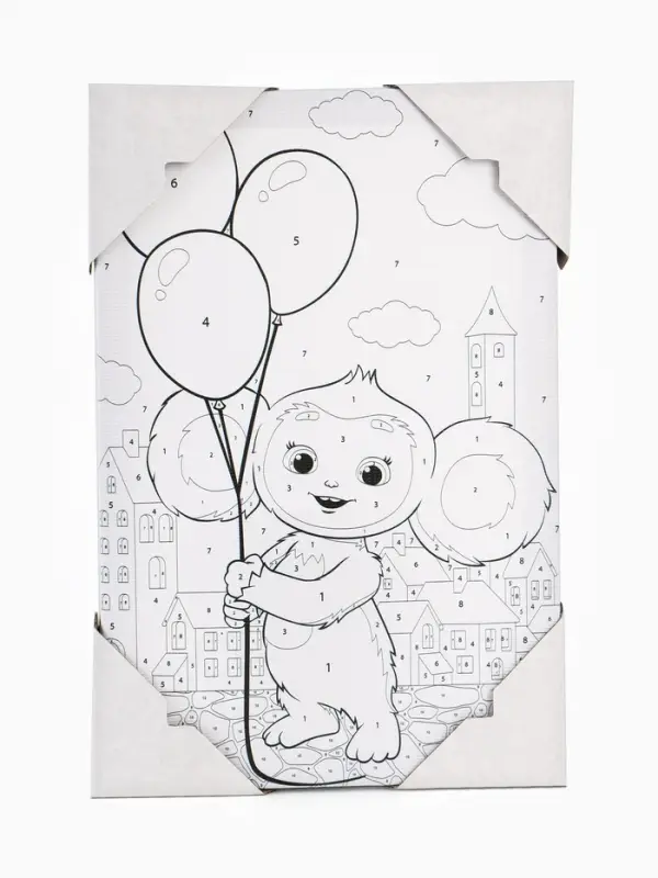 Картина по номерам с подрамником &laquo;Чебурашка с шарами&raquo;, 20&times;30 см