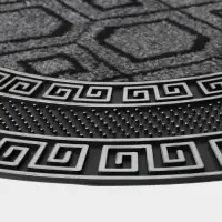 Коврик придверный полукруглый Доляна &laquo;Меандр&raquo;, 44&times;74 см, серебряный