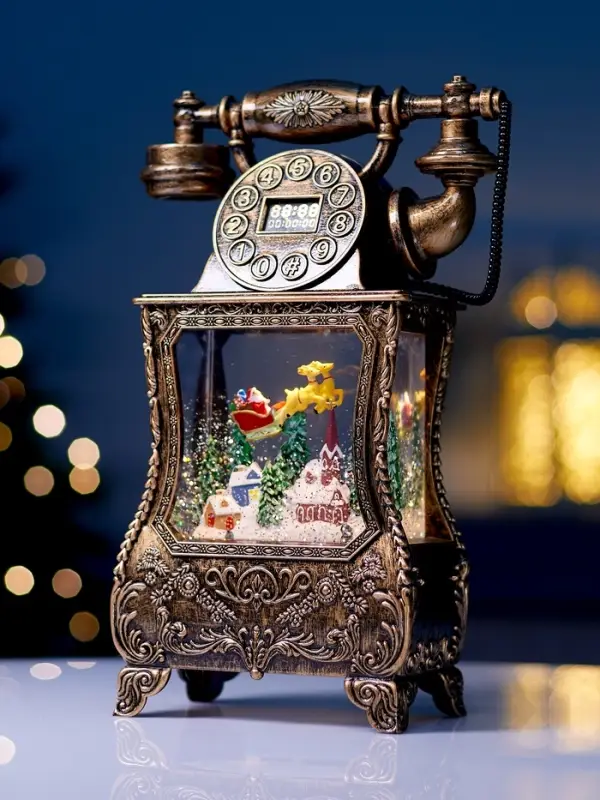 Фигура светодиодная  Фигура светодиодная "Телефон" 34х16х9 см, 3хААА (не в компл.), музыка, USB, Т/БЕЛЫЙ