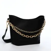 Сумка женская кросс-боди на молнии, 25&times;8&times;15 см, чёрная