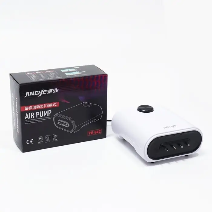 Компрессор воздушный JINGYE YE-942, бесшумный, регулируемый, 4&times;4 л/мин, 12 Вт