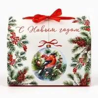 Коробка для сладостей «С Новым годом», снегирь, 10 х 18 х 14 см