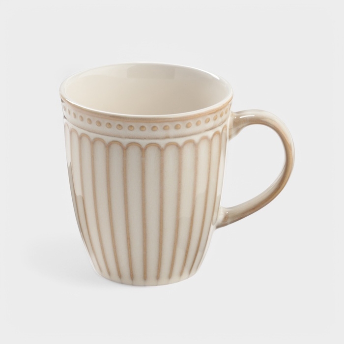 Набор кружек 2 шт Доляна  Набор кружек 2 шт Доляна "Винтаж" 350 мл,12х9х10 см, цвет бежевый