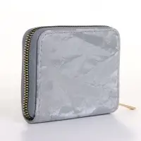 Кошелёк женский на молнии 11&times;2.5&times;9 см, однотонный, серый