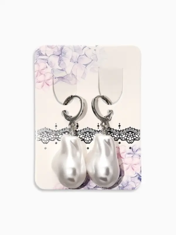 Серьги "Жемчуг барокко", цвет белый в серебре