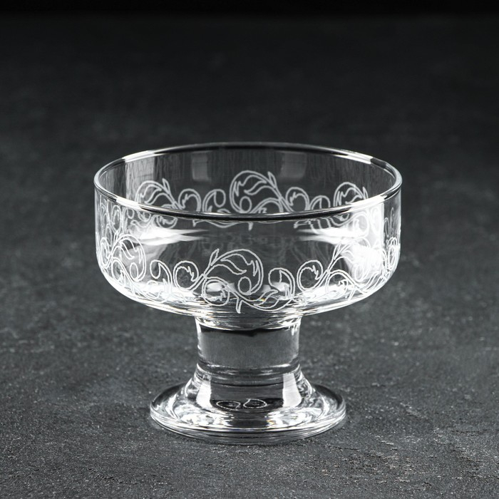 Набор креманок «Флора», 220 мл, с гравировкой, 6 шт Набор креманок «Флора», 220 мл, с гравировкой, 6 шт