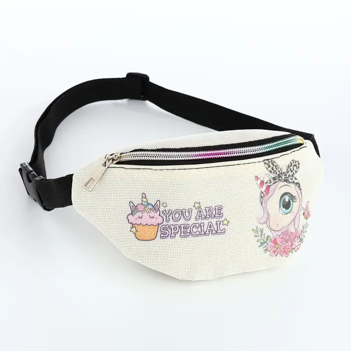 Сумка поясная детская на молнии &laquo;Выбражулька&raquo;, молочная