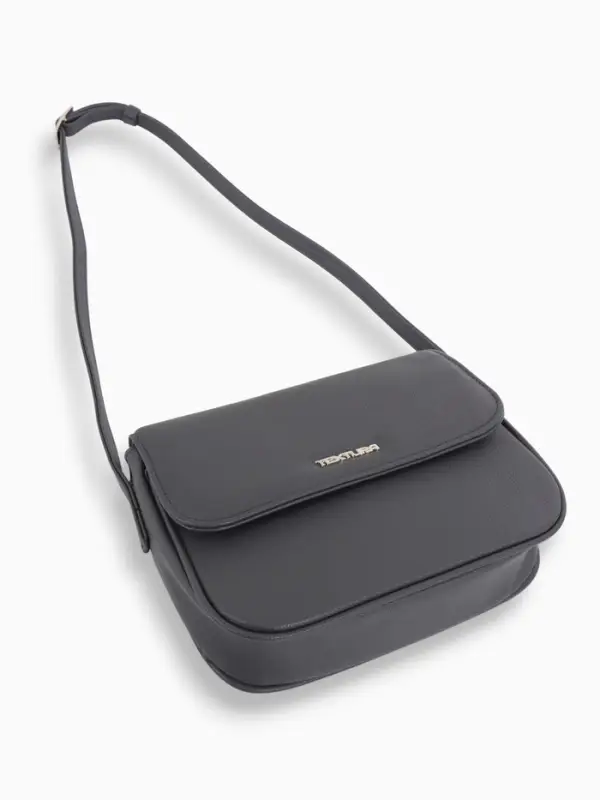Сумка женская мессенджер TEXTURA на магните, 25&times;7.5&times;19 см, серая