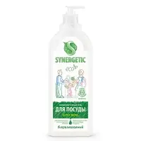 Средство для мытья посуды Synergetic, антибактериальный гель, биоразлагаемый, алоэ вера, 1 л