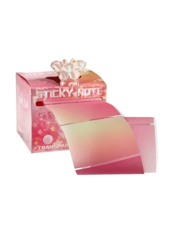 Блок с липким краем 50л пластик прозрачный МИКС в коробочке