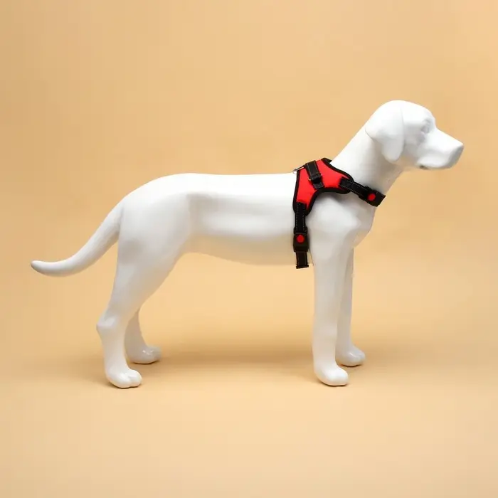 Шлейка К7, размер XL, ОГ 74-92 см, вес 28-47.5 кг, мягкая, светоотражающая, красная