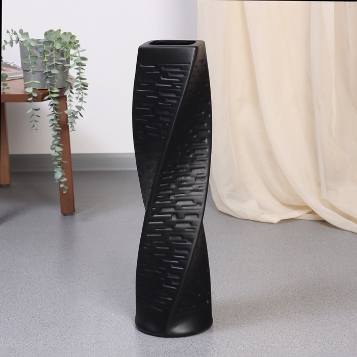 Ваза керамика напольная Ваза керамика напольная "Хамфри" 58х12 см, чёрный