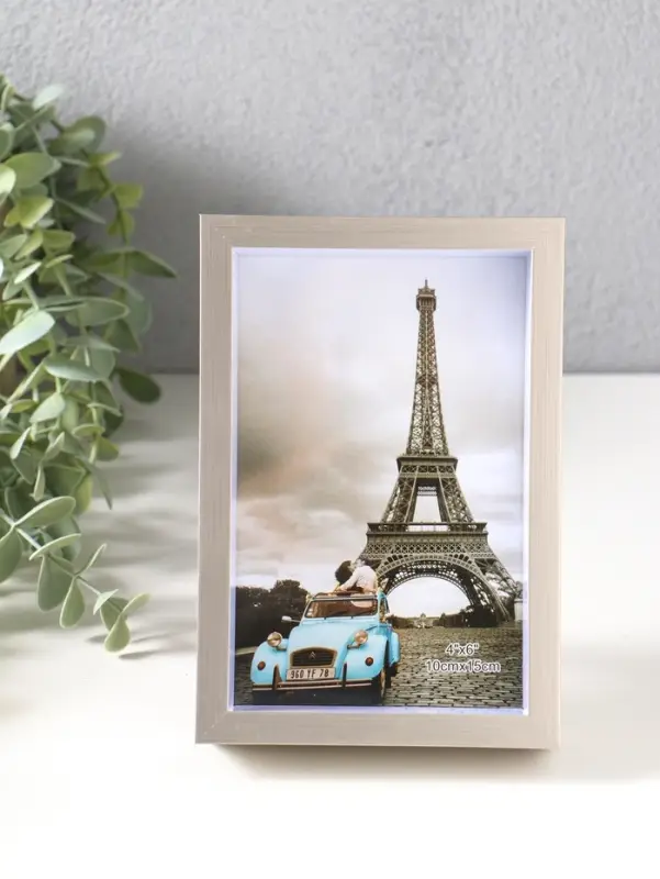 Фоторамка пластик 10х15 см "Ламберто" серебро с белым 16х11х3,5 см