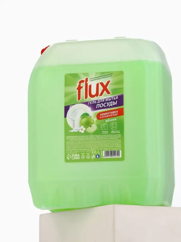 Гель для мытья посуды &laquo;Зелёное яблоко&raquo;, 5 л, FLUX