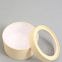 Набор подарочных коробок 2 в 1 круглых, сливочная, с окном, 21&times;11 - 18&times;10 см