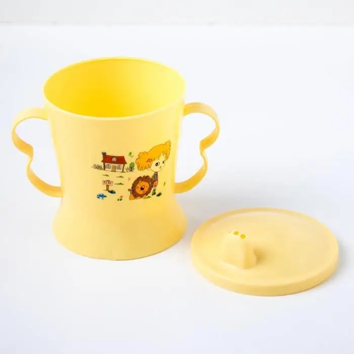 Детская посуда в наборе, 4 предмета: миска, ложка, вилка, поильник с твёрдым носиком 200 мл, цвета МИКС