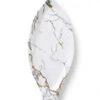 Блюдо сервировочное &laquo;Мрамор Матовый&raquo;, 38.5&times;17&times;2 см, пластик, белое