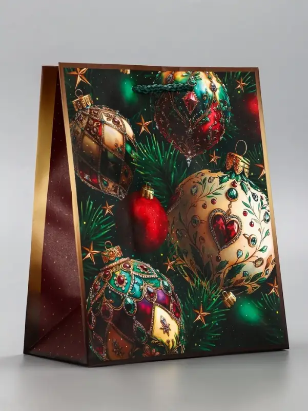 Пакет подарочный новогодний ламинированный, «Новогодний» , 18×10×22.3 см Пакет подарочный новогодний ламинированный, «Новогодний» , 18×10×22.3 см