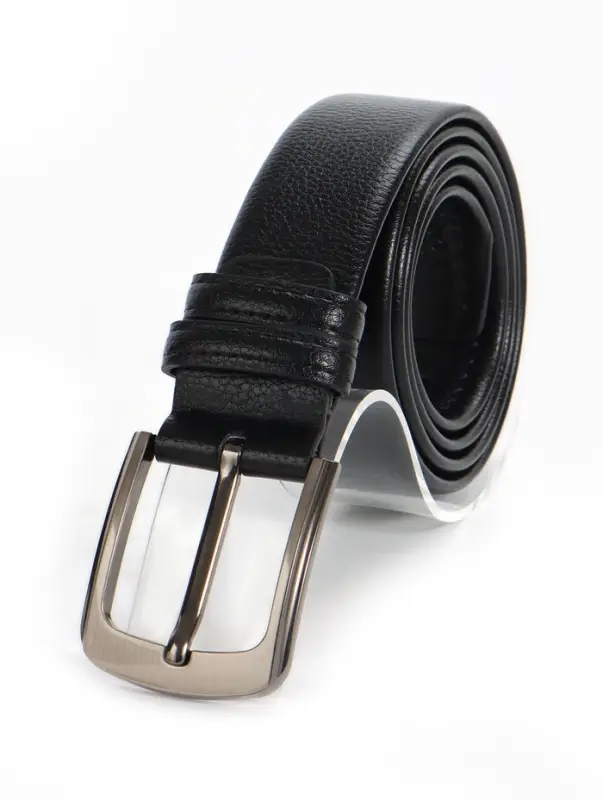 Ремень мужской, ширина 4 см, винт, пряжка металл, чёрный