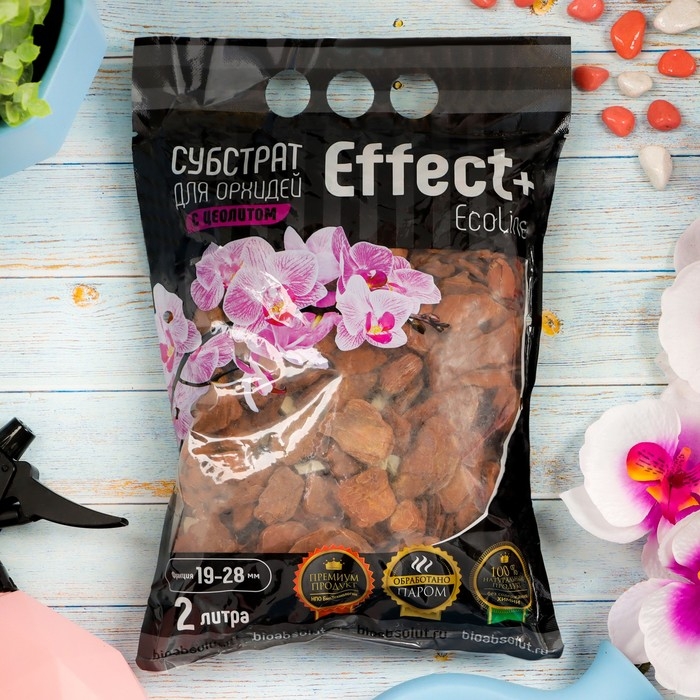 Субстрат для орхидей Effect+™ Eco line 19-28 мм, с цеолитом, 2 л Субстрат для орхидей Effect+™ Eco line 19-28 мм, с цеолитом, 2 л