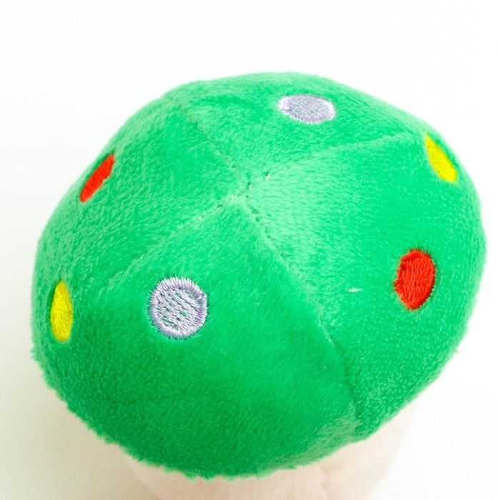 Игрушка для собак Игрушка для собак "Гриб", 10 см, белая/зелёная