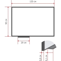 Доска магнитно-маркерная Attache 90х120 см алюм.проф.,черн.угл