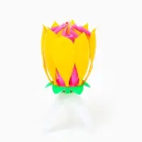 Свеча для торта музыкальная &laquo;Тюльпан&raquo;, жёлтая, 12&times;5 см