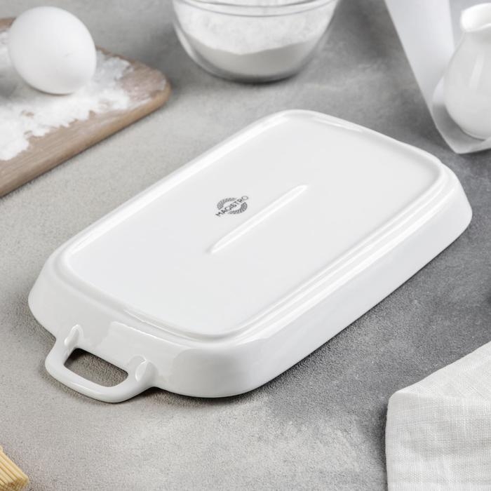 Блюдо фарфоровое для запекания Magistro «Гриль Бланш», 450 мл, 29,5×15×3,3 см, цвет белый Блюдо фарфоровое для запекания Magistro «Гриль Бланш», 450 мл, 29,5×15×3,3 см, цвет белый