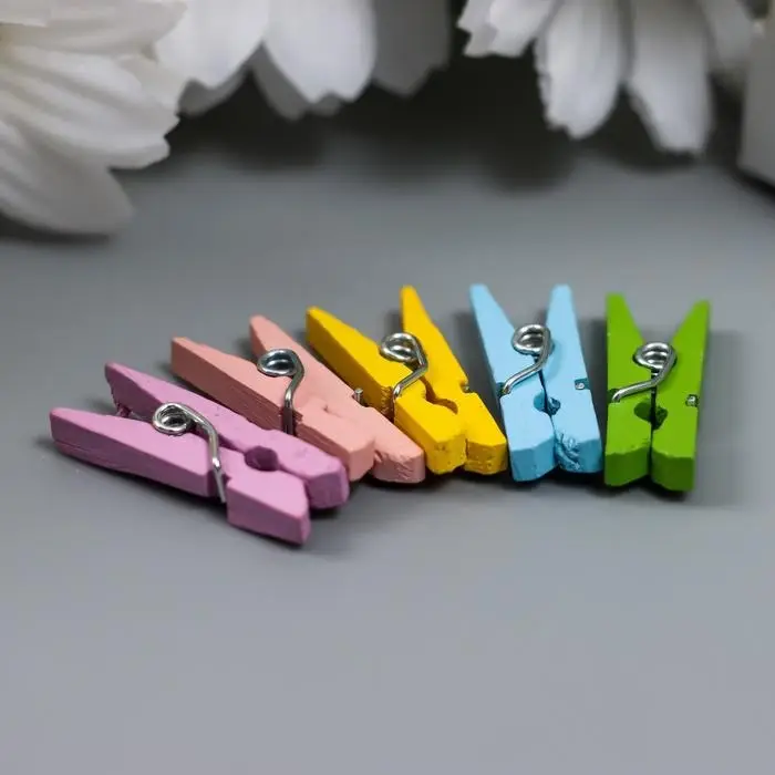 Набор декоративных мини-прищепок Mr.Painter Набор декоративных мини-прищепок Mr.Painter "Пастельноке ассорти" 25 шт