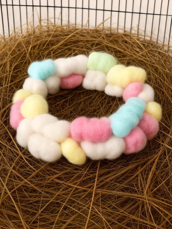 Наполнитель хлопковый для грызунов, разноцветный, 50 шариков Наполнитель хлопковый для грызунов, разноцветный, 50 шариков