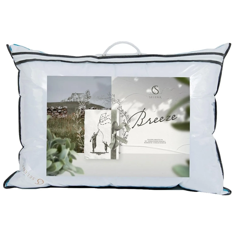 Подушка 50х70 стеганная (микрофибра/лебяжий пух), белый