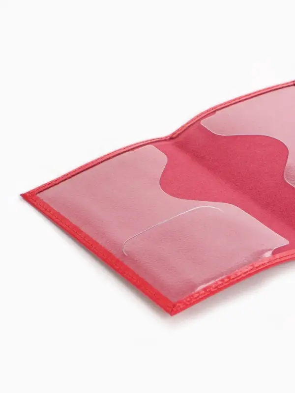 Обложка для паспорта, натуральная кожа, тиснение фольгой, гладкая, розовая